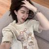 Large Size Pure Cotton European American Short-sleeve T-shirt for Women, New Loose and Laid-back Design Niche Top