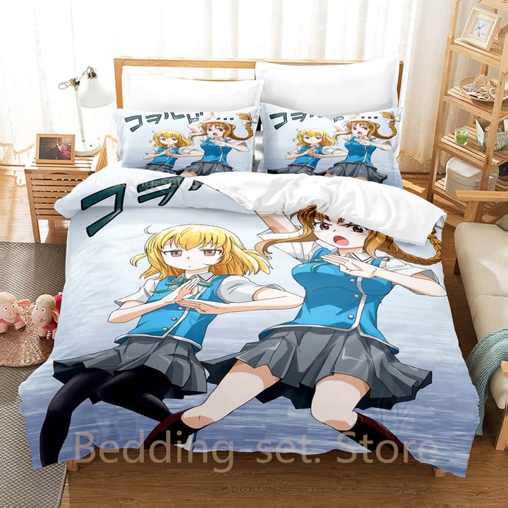 3d Print Anime D-Frag! Bedding Set Duvet Cover Comforter Bed Set Quilt Cover Pillowcase King Queen Twin Size Boys Girls Adult