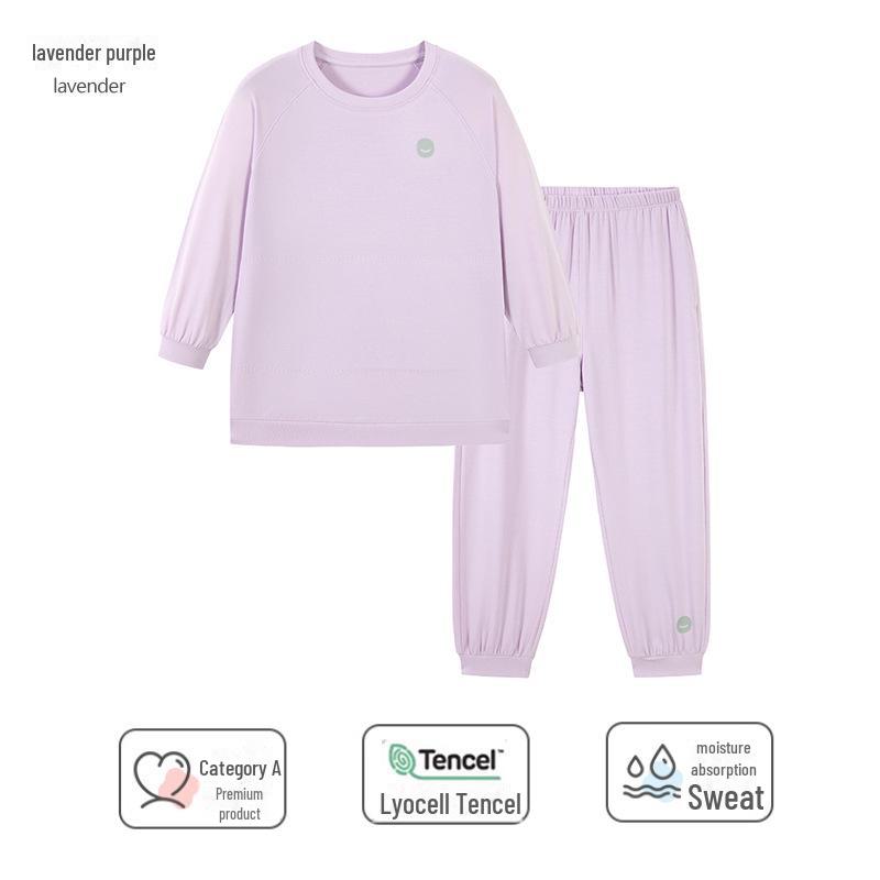 Spring & Summer Lyocell Pajamas - Unisex Children's Loose-Fit Belly Protection for Teens