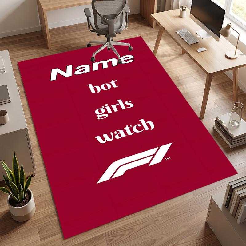 F1 (23) Personalized Name Office Carpet Stylish Decor for Living Room Bedroom Kitchen