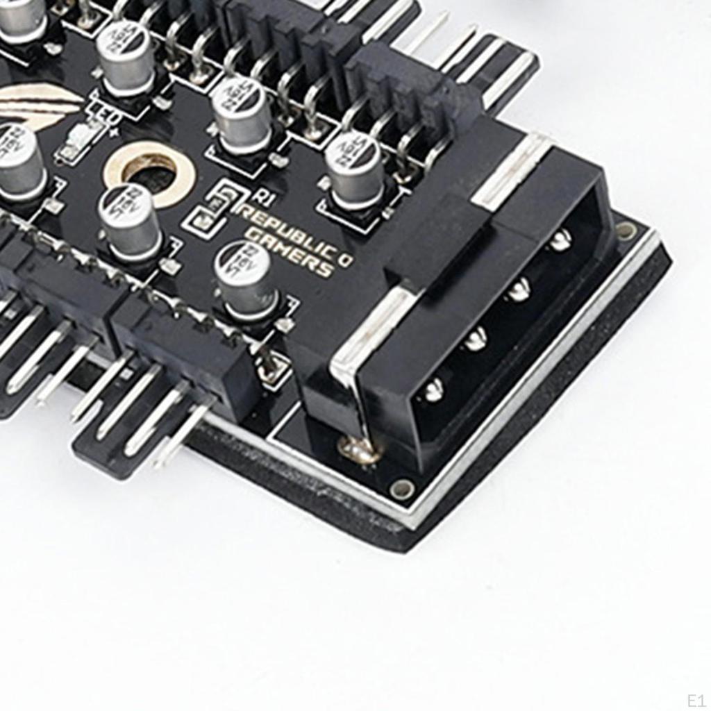 -Pin PWM Cooler Fan, HUB Splitter Extension Socket, 12V Power Supply Controller