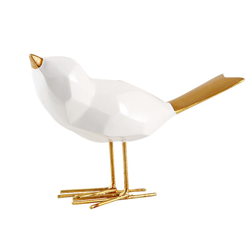 Modern Cute Resin Bird Figurine European Ornaments Geometric Origami Animal Statue Home Office Decor Gift  ZM903