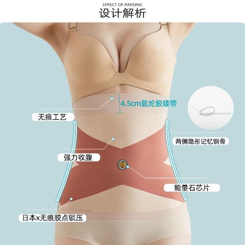 Высокоэластичный бесшовный корсет для талии женский, корректирующее белье для живота, пояс-корсет, спортивная защита талии, тонкий пояс M(90-105 pounds)