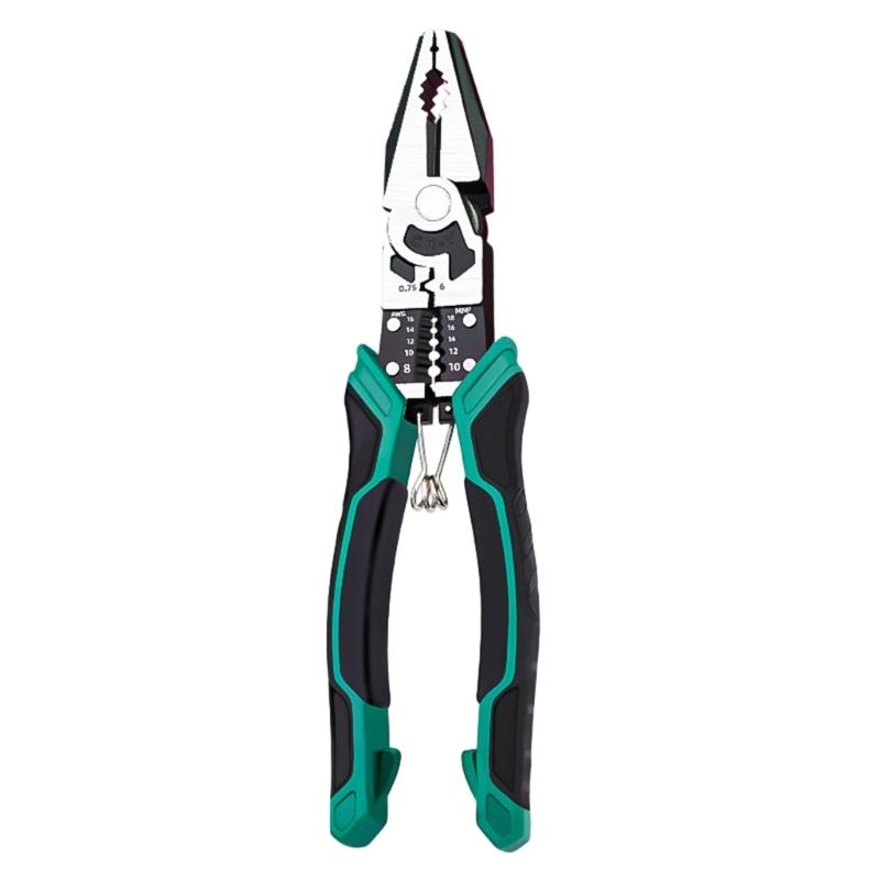 9Inch MultiFunctional Diagonal Pliers Ergonomic Needle Nose Plier for Wire Stripping Crimping Holding in Electrical Work
