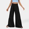 Hohe Taille Gürtel Binden Schlitz Weites Bein Schnelltrocknende Freizeithose Yoga Weites Bein Seitenschlitz Sommer Freizeithose Weites Bein