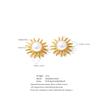 Eetit Stainless Steel Simulated Pearls Sun Stud Earrings 18K Golden PVD Plated Trending Statement Jewelry Gift Prevent Allergy