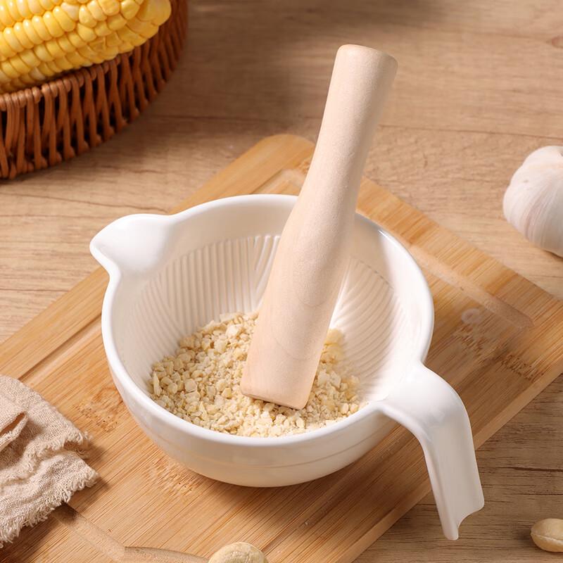 Baijie Ceramic Baby Food Grinding Bowl with Pestle