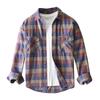 Autumn and Winter Shirts for Men American Retro Dropped Shoulder Plaid Shirt Men Long Sleeve Pure Cotton Casual Tops