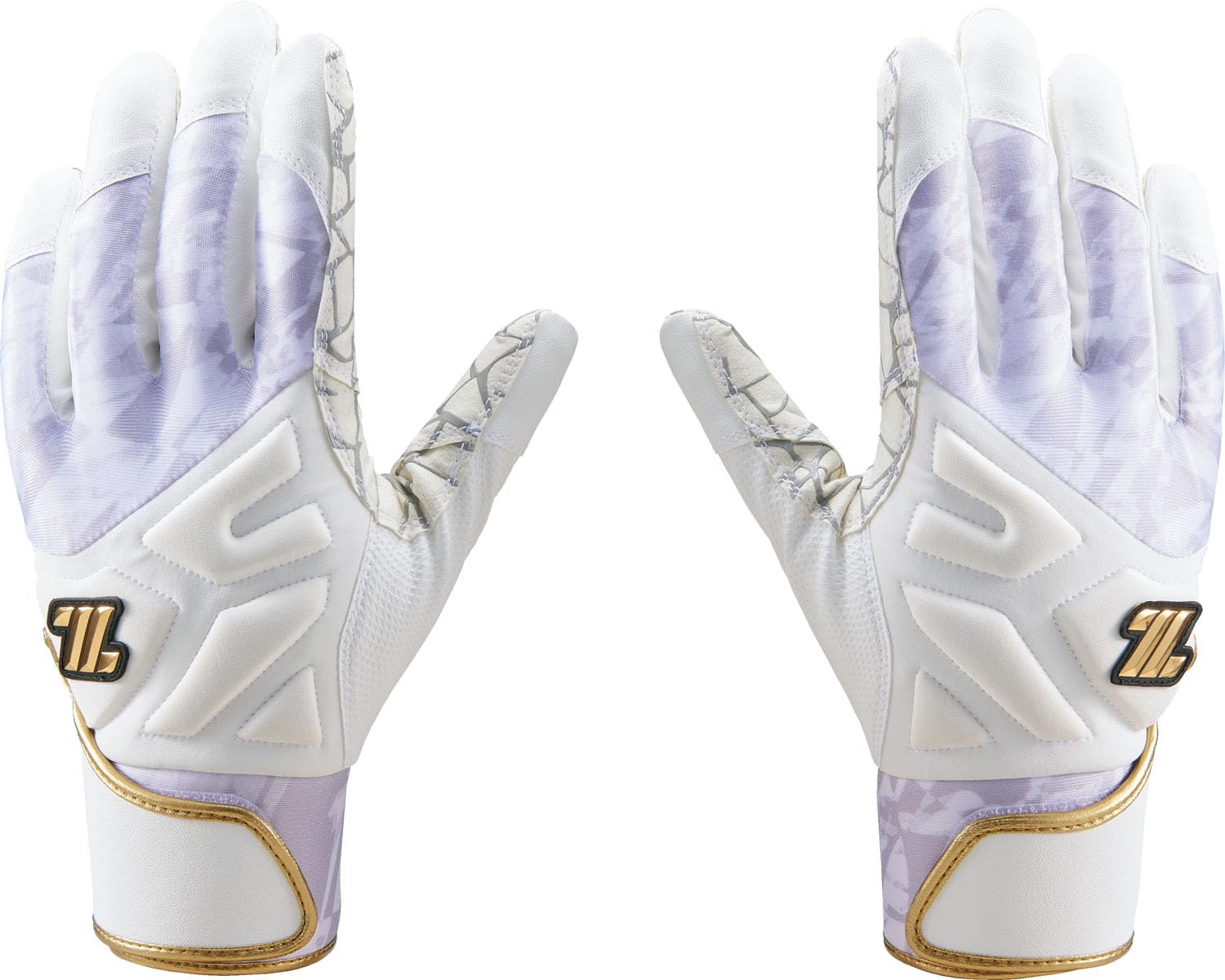 

Перчатки для бейсбола ZETT, перчатки для отбивания для обеих рук, белые с золотом, размер M BG18514 (1182)