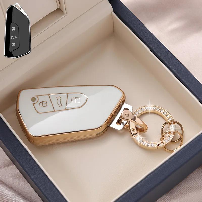 Tpu Car Key Case Cover Protect Shell Bag For Vw Volkswagen Golf 8 Mk8 Id.3 Id.4 Cupra Skoda Octavia A8 Seat Leon Mk4 Formentor