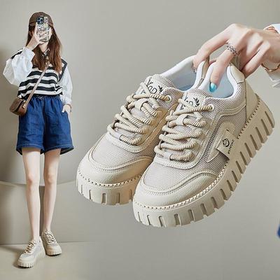 2025 Sommer Koreanischer Stil Damen Höhenverstärkende Atmungsaktive Skate-Sneaker T78-1
