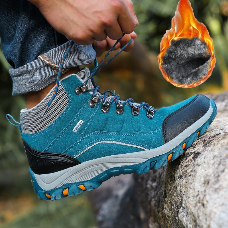 35-46 Paar Mode Plus Samt Warme High Top Baumwollschuhe Schneestiefel Plus Baumwolle Outdoor Wanderschuhe Wanderschuhe