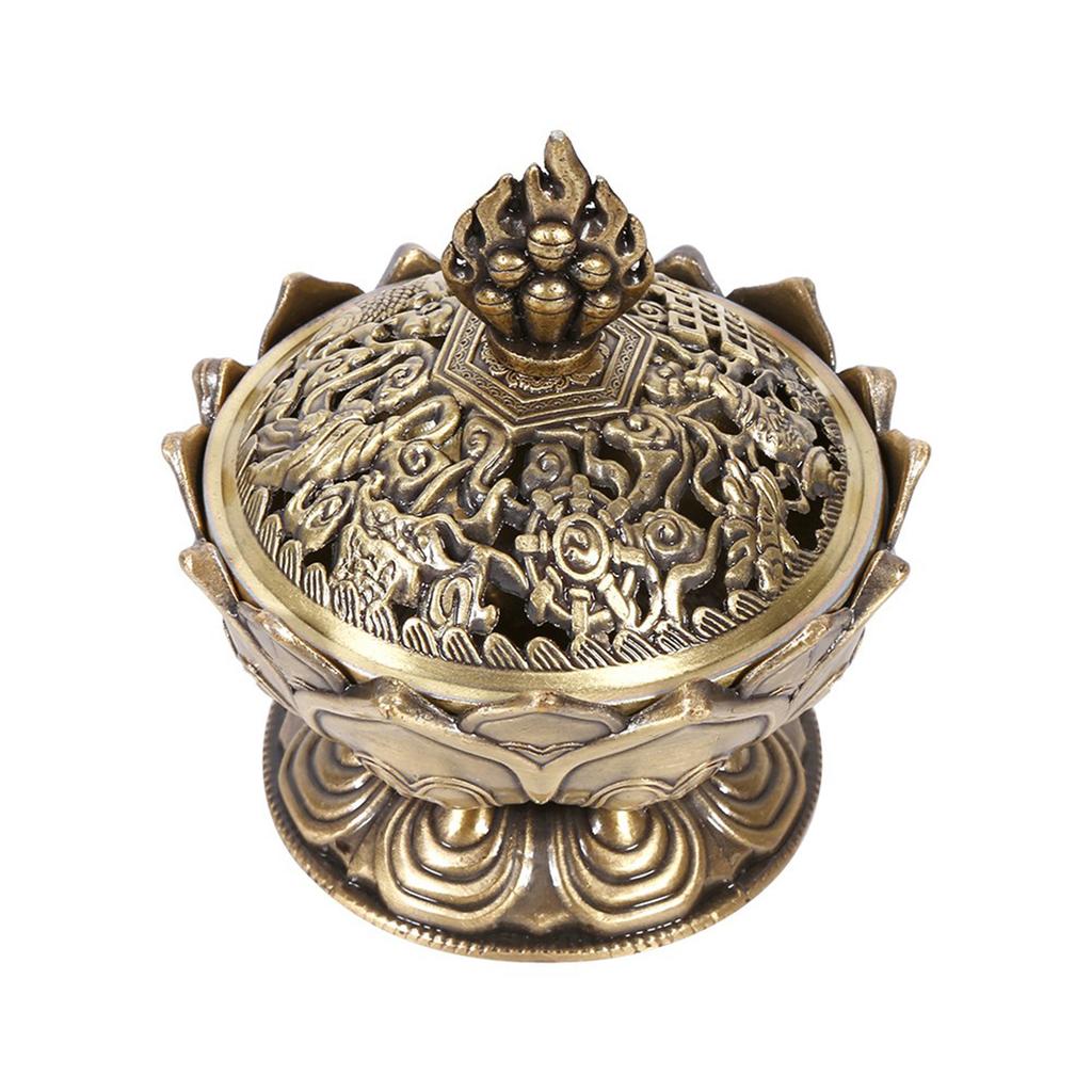 Household Incense Burner Zinc Alloy Rust Proof Vintage Backflow Smoke Incense Burner Stick Cone Holder for Home Decoration