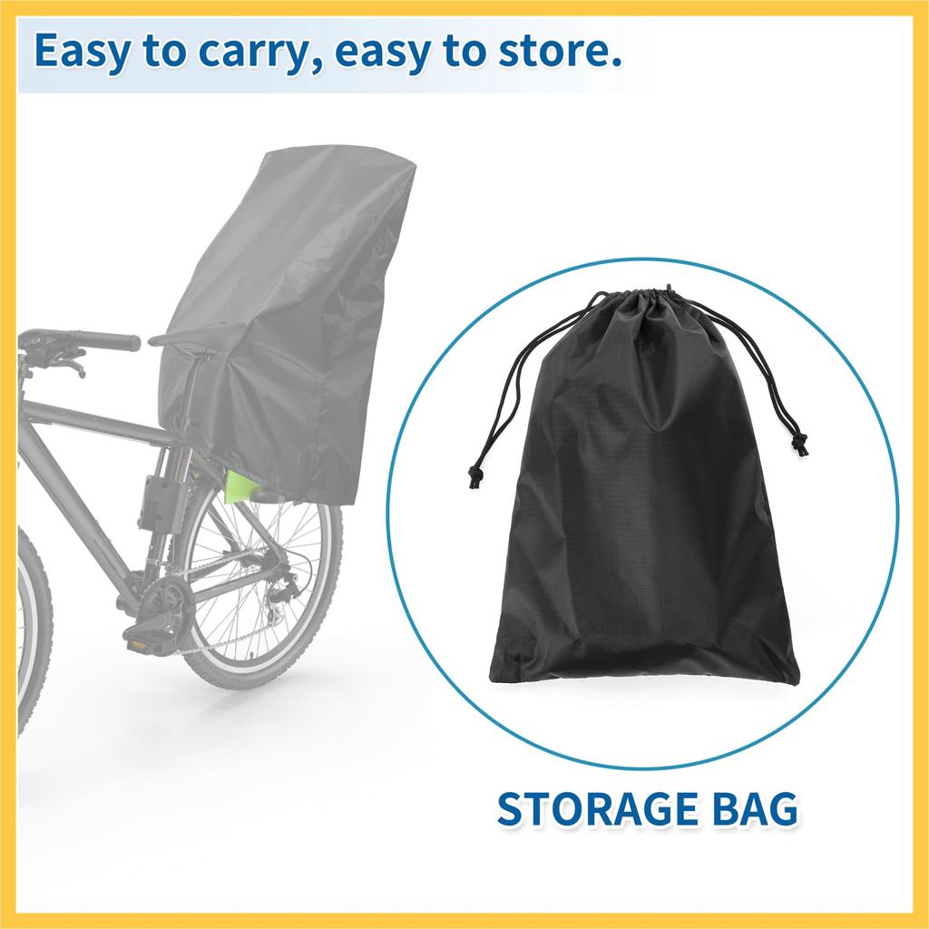 BULLSPANN Bicycle Rain Cycle for Child 210D 1 Replacement Replacement Cover, Children's Cover, Cover, Seats, Windproof, Waterproof, Oxford, Black,