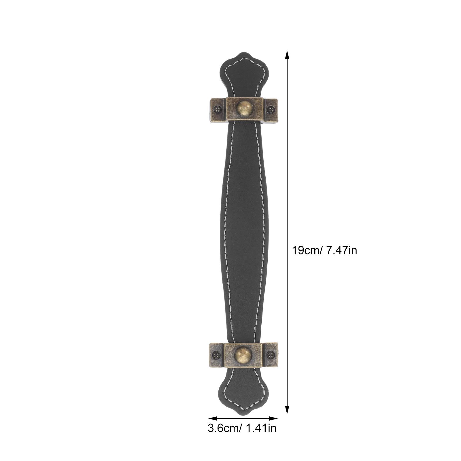 

2pcs Pu Handles Vintage Drawer Pulls Zinc Alloy Cabinet Knobs Durable Furniture Handle For Kitchen Bathroom Light Brown чорний