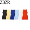 Zbzr Spring New Arrival Women's Clothing Fashion Style Easiest for Match Slim Looking Fluffy Round Neck Short Sleeveless Dress 3123281