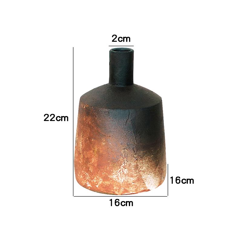 Винтажная коричневая минималистичная керамическая банка-ваза для декора