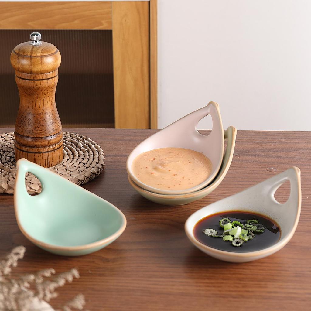 Macaron-Colored Ceramic Dipping Sauce Dish for Sushi, Hot Pot, Vinegar, and Snacks 