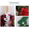 Christmas Wreath Decoration Red Artificial Poinsettias Buffalo Plaid Wreath with Star/Tree Ornament for Wall Window Porch Door Indoor Outdoor Decor