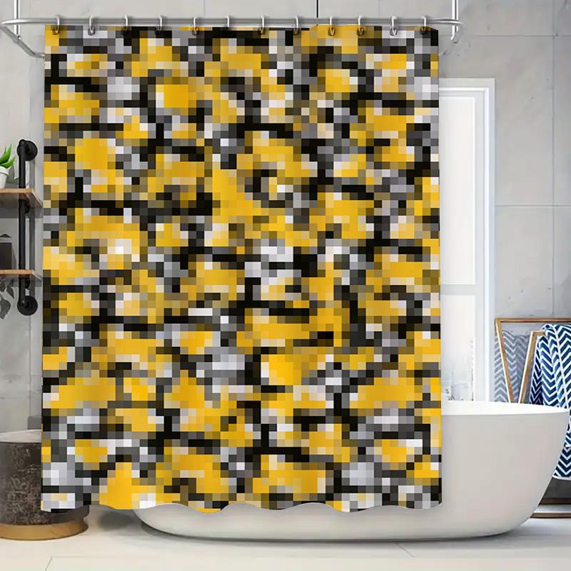 

Modern Bath Shower Curtain With Bold Pixel Design Update Your Bathroom Decor In Minutes W60H190(CM)-1 Pcs