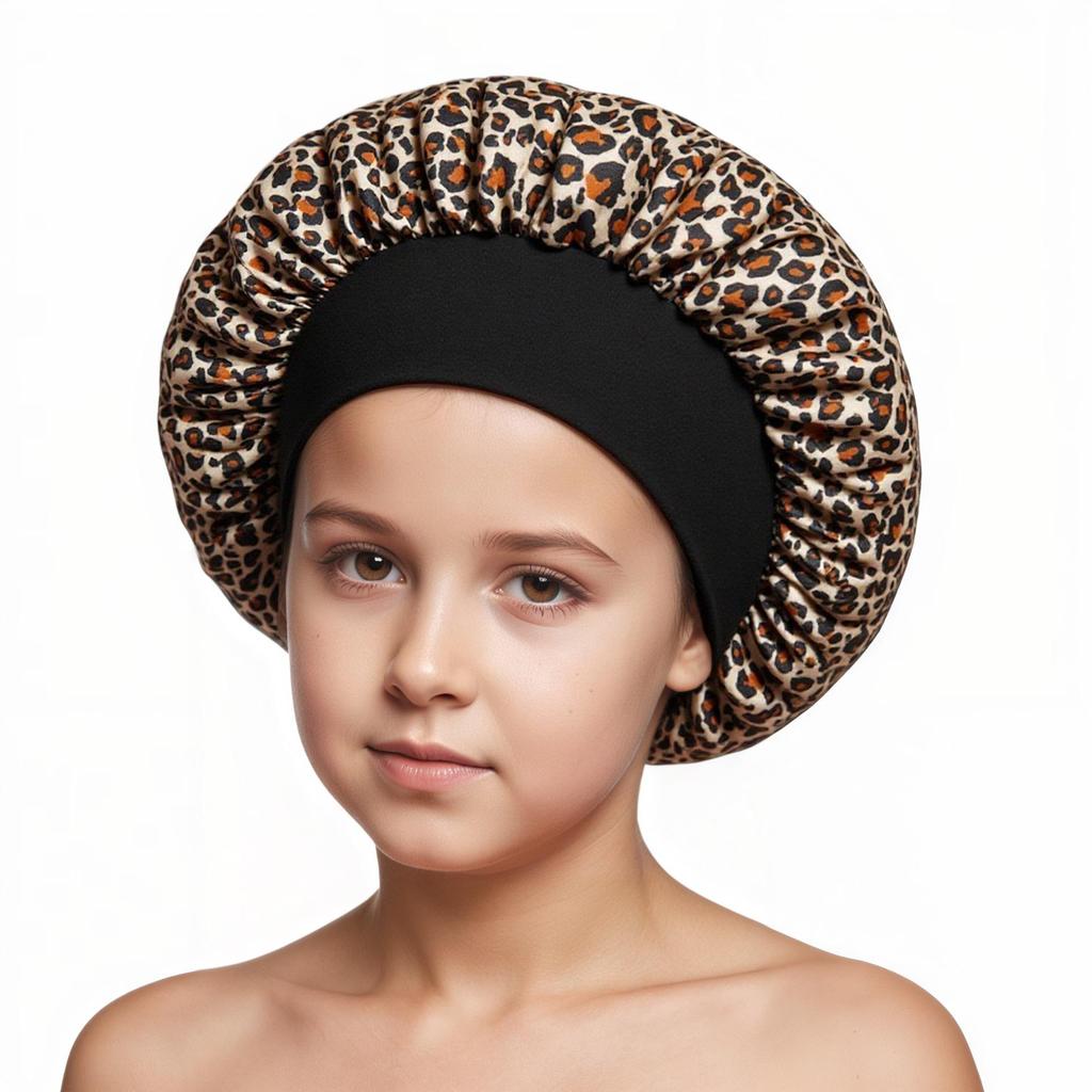 Children's Satin Sleep Cap - Soft Elastic Silk-like Hair Care Hat