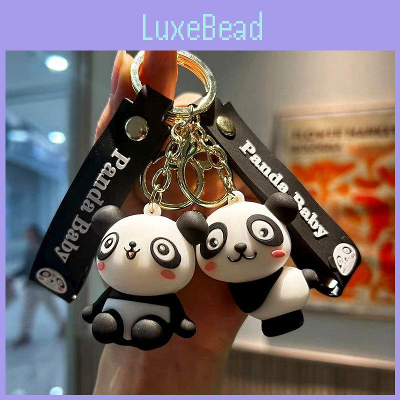 Adorable Cartoon Panda Keychain Silica Gel Accessory Cute Gift For Couples And Friends
