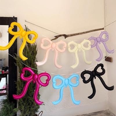 Love Bow Balloon Decoration Scene Arrangement High-End Korean Coffee Dessert Shop Dress Up Birthday