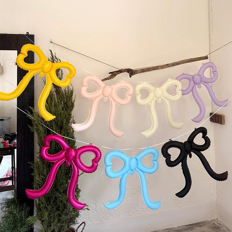 Love Bow Balloon Decoration Scene Arrangement High-End Korean Coffee Dessert Shop Dress Up Birthday