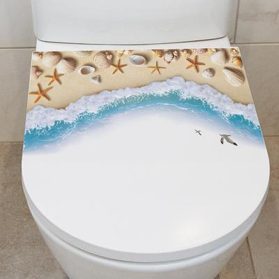 Pegatinas decorativas de pared para baño con conchas, estrellas de mar y conchas de playa creativas