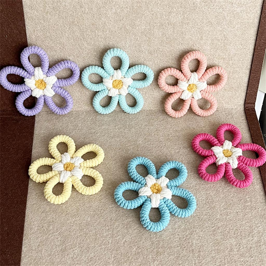 Woven Macrames Colorful Flower Wall Art Decoration for Living Room or Baby Kids Bedroom Nursery Wall Hanging Ornament