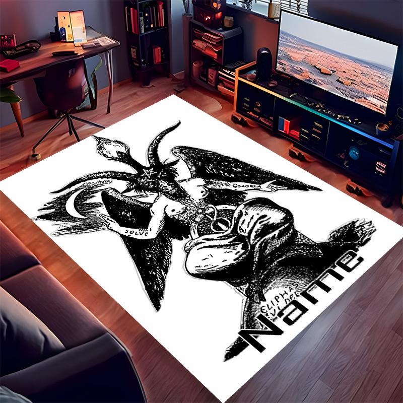 Custom Personalization Baphomet Print Area Rug - Soft, Washable Non-Slip Indoor Mat,Living Room,Home&Office Decorative Rug