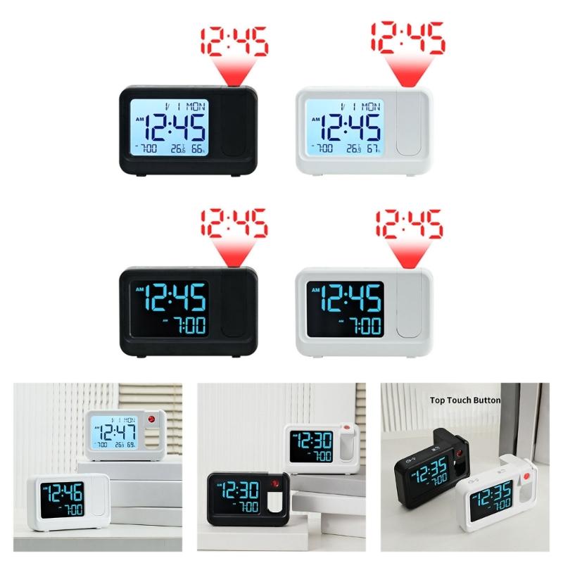 Quiet Operate LCD Clock With Auto Adjusting Brightness And Temperature Date Display Multifunctional
