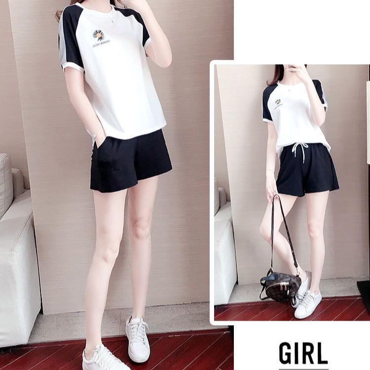 Large Size Sports Shorts Set Women Casual Summer Fashionable Loose Running Two Piece Set Girl Style Comfortable Breathable Sports Suits