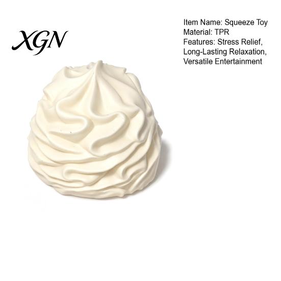 Stress Management Tool White Cream Squeeze Ball, Palm Kneading Toy, Soft Texture Decompression Hand Therapy Toy for Adults Kids, TPR Fidget