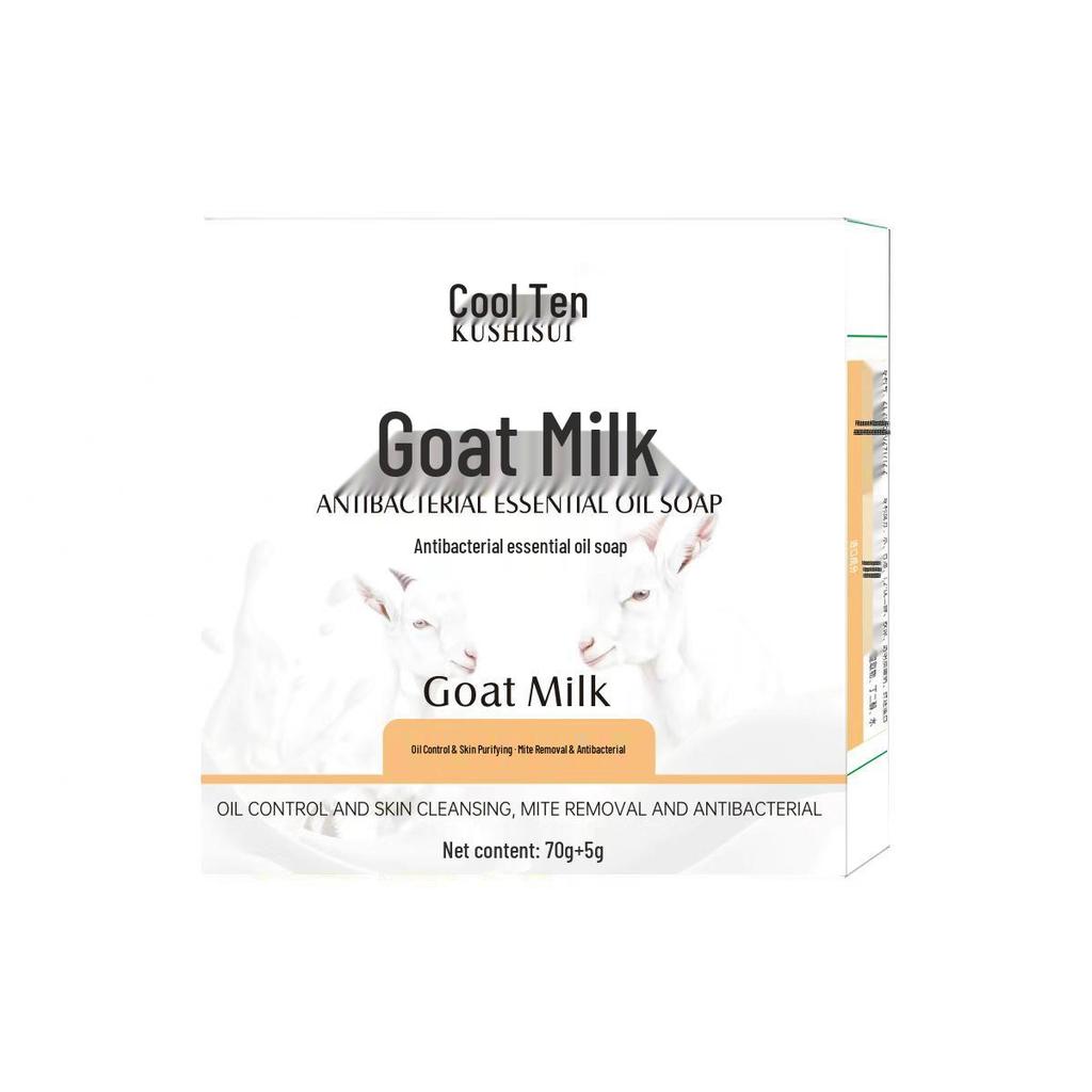 Antibacterial Goat Milk Essential Oil Soap for Hydration & Smooth, Tender Skin - Oil Control & Mite Removal