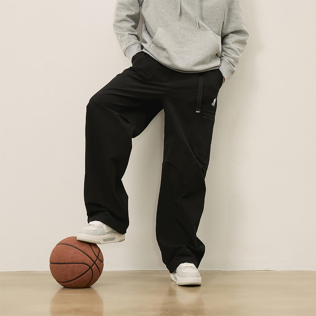 New MLB New York Yankees Basic Collection FW24 Casual Pants Unisex Black 3AWPB0446-50BKS