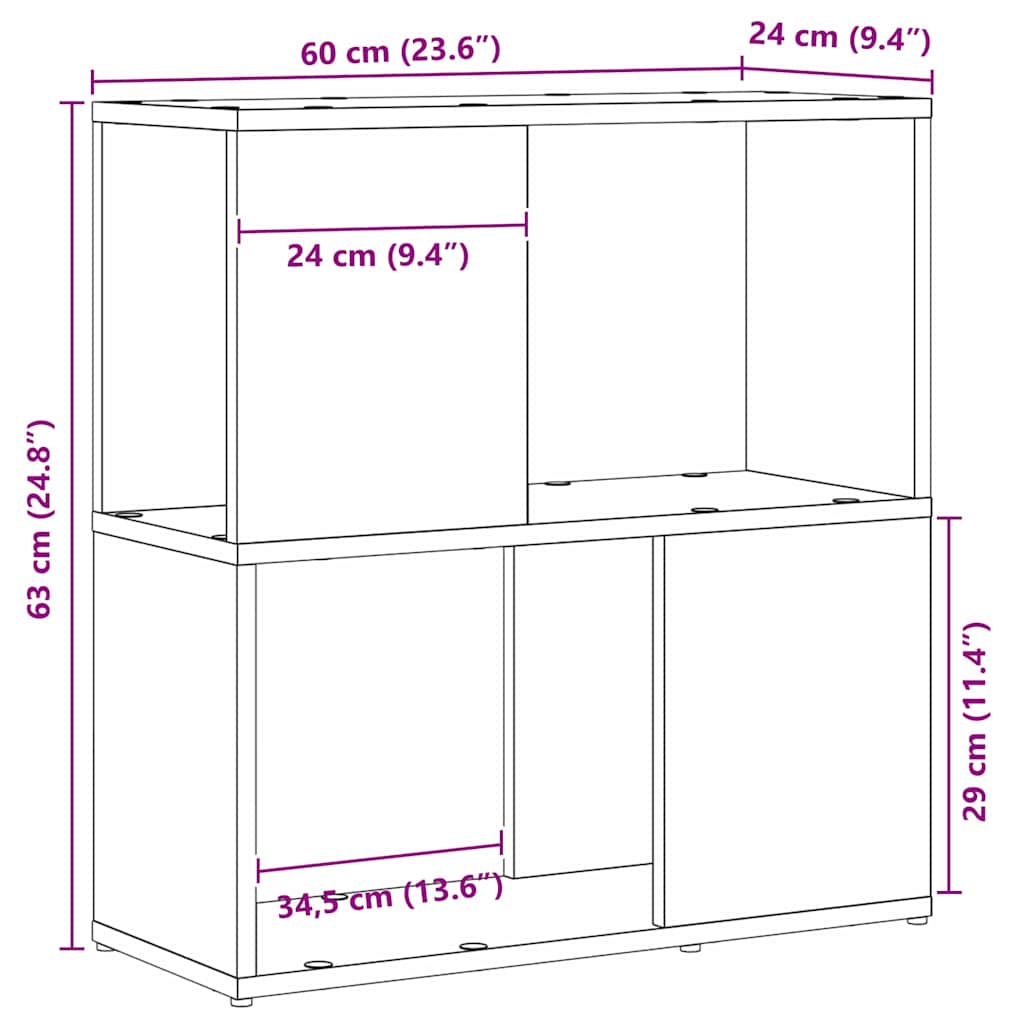 TV Cabinet Set Black 60 x 24 x 63 cm Particleboard