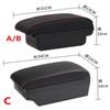 For Nissan Versa Armrest Box Almera 2020-2024 Central Console Storage Box Ashtray Cup Holder PU Leather USB Charging LED