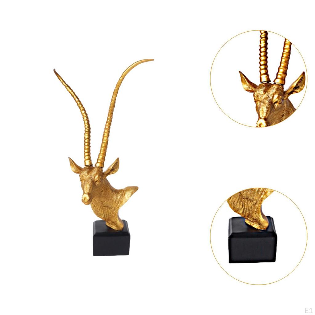 Antelope Head Sculpture Aesthetic Collectible Realistic Ornament Resin Crafts for Hallway Living