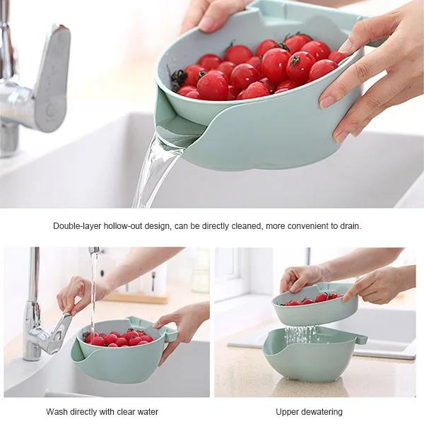 Lazy Snack Bowl Plastic Drainable Multifunction Eat In Bed Snack Storage Box Plate Organizer Fruit Plate Bowl with Phone Holder