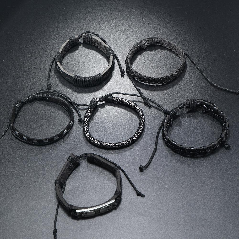 Neues Rindslederarmband Herren Europäische und Amerikanische Persönlichkeit Totenkopf Übertriebener Leder Hand Schmuck Großhandel Lieferung