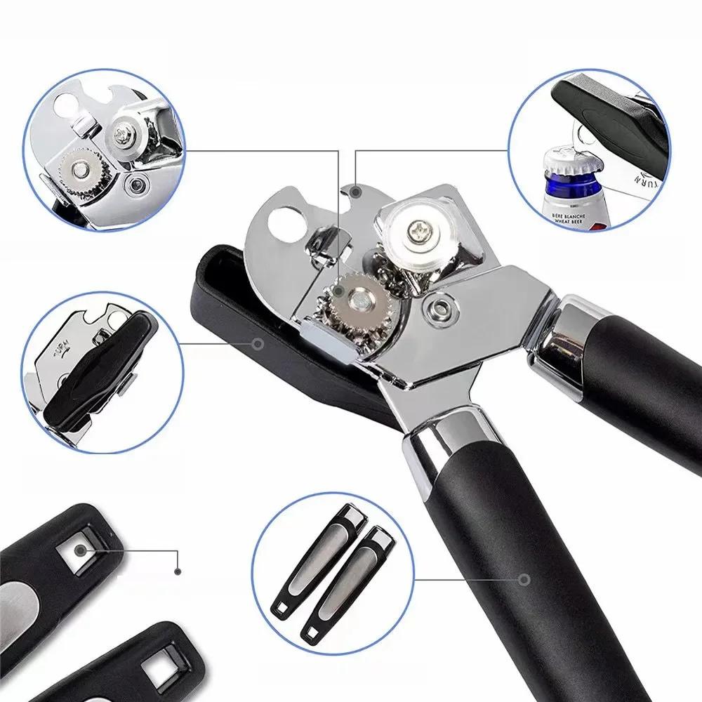 Premium Stainless Steel Professional Multi-Tool Can/Tin Cutter Bottle Opener with Ergonomic Grip Kitchen Gadget can opener