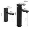 Square Matte Black Stainless Steel Single Hole Bathroom Mixer Tap Deck Mounted Single Handle Cold and Hot Water Basin Faucet