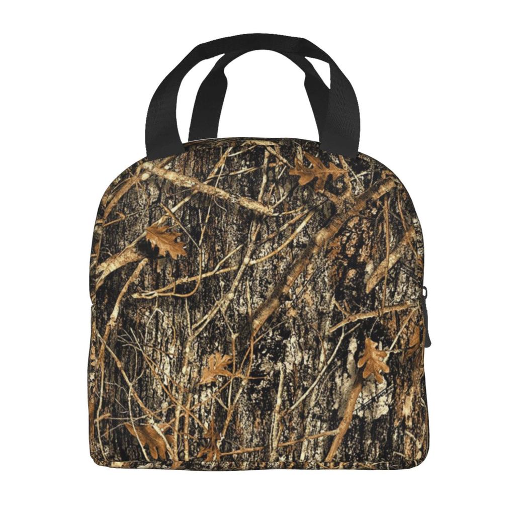 Autumn Camoflauge Printed Lunch Bags Insulated Bento Box Lunch Tote Leakproof Picnic Bags Thermal Bag for Woman Girl School