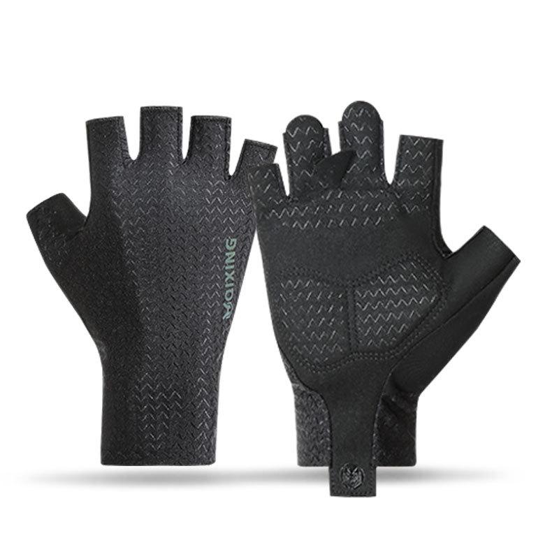 Cycling sports half finger ice silk elastic breathable fitness non-slip cushioning M