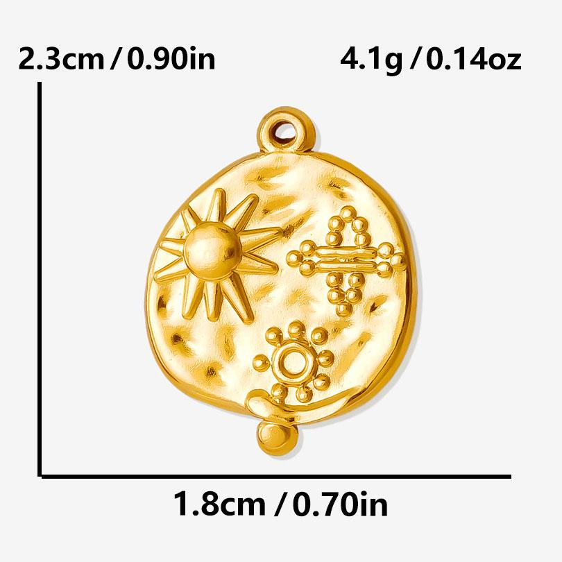 6pcs Silver/Gold Color Stainless Steel Sun Charms For Jewelry Making Supplies Diy Stone Handmade Bracelets Sunshine Pendant Bulk