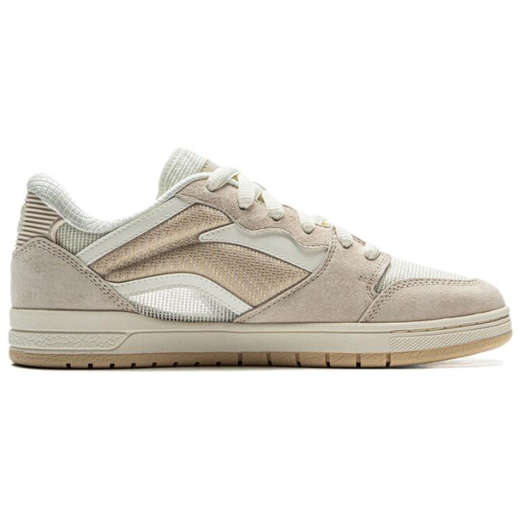 New LiNing Only For Pros Abrasion Resistant Slip Resistant Low Top Skateboard Shoes Men's Ecru AEPV033-2