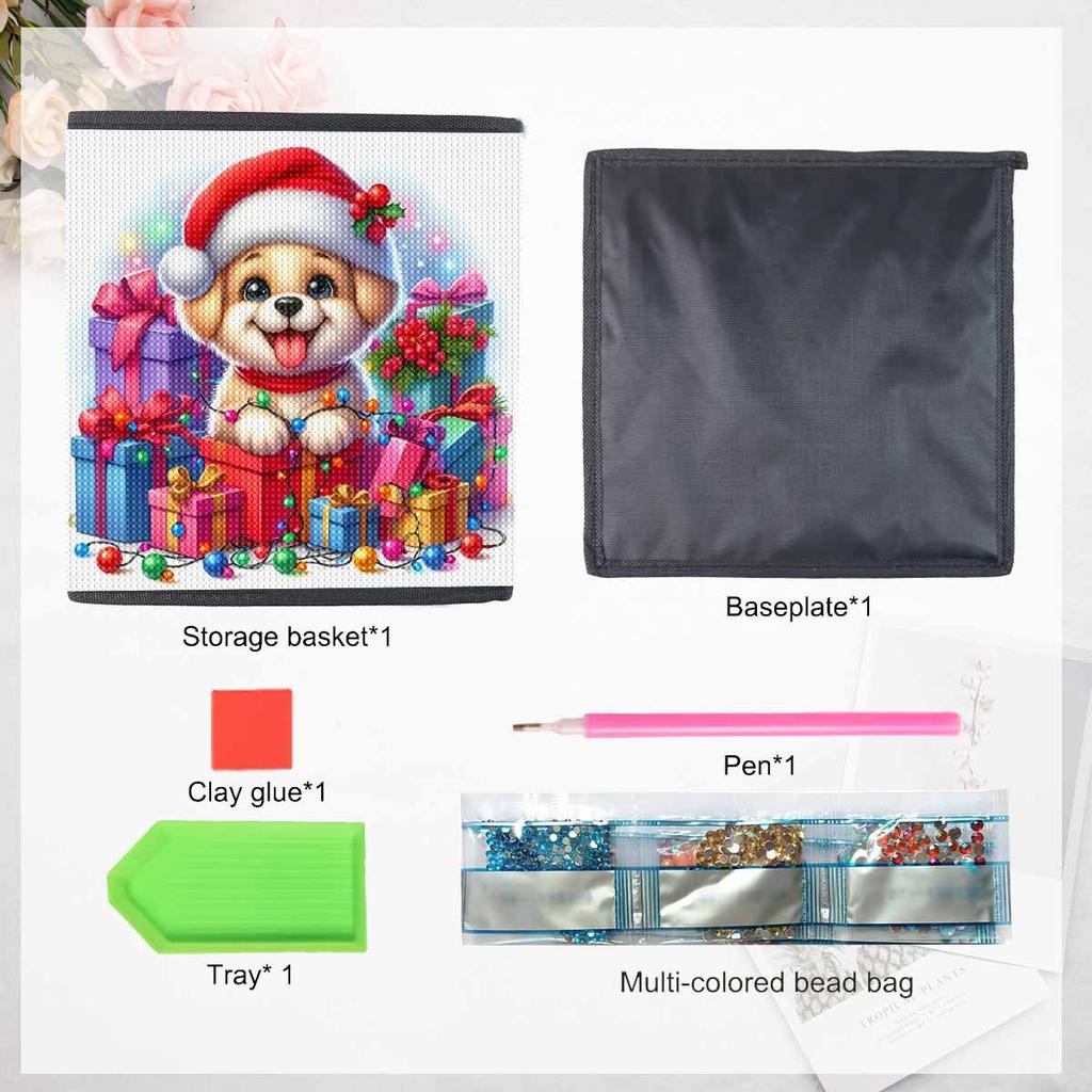 Geschenk Welpe 5D Diamant Malerei Aufbewahrungskorb Voll Runde Bohrmaschine Mosaik Diamant Stickerei Kreuzstich Sets Heimdekor Heimdekor