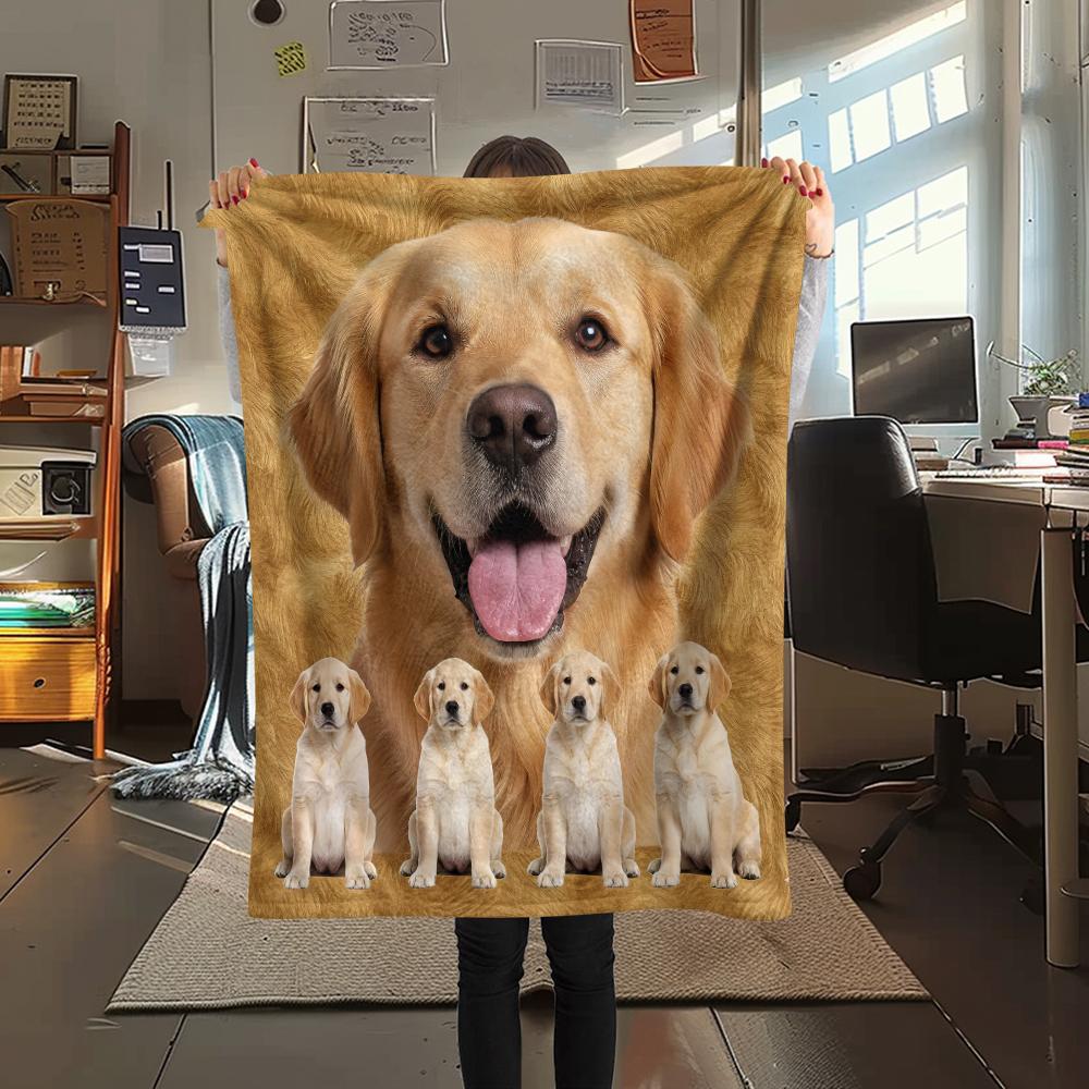 1 st Golden Retriever Husky Tryck Flanellfilt, Hög kvalitet Bekväm för Alla Årstider, Heminredning, Värme och Komfort, Perfekt för Gåvor