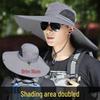 15cm Brim UV Protection Sun Hat with Face Cover for Outdoor Climbing & Fishing